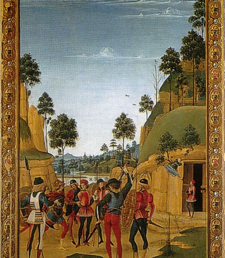 Pinturicchio: Storie di san Bernardino, anno 1473, tecnica a tempera su tavola, Galleria Nazionale dell’Umbria, Perugia.